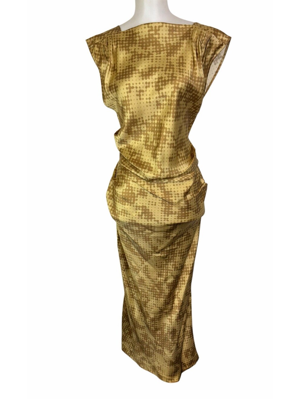 Lee Mathews Honeycomb Nicchia Drape Silk Dress — image 3 of 8